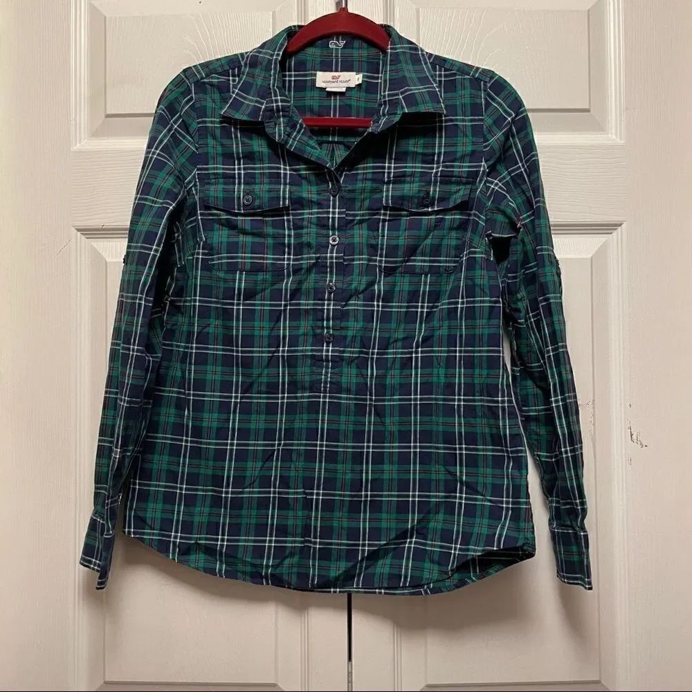 Vineyard Vines Plaid Flannel Popover Shirt
